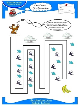 Çocuklar İçin Çizgi Çalışma Sayfaları 